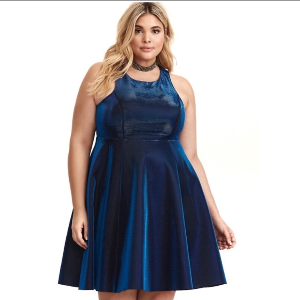 Electric blue dress A line